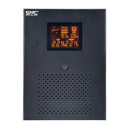 Источник бесперебойного питания SVC 3000ВА/1800Вт, Вых.разъёмы: 4 розетки Schuko, LCD-дисплей, Напольный V-3000-R-LCD