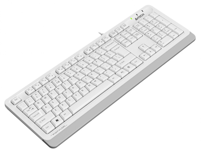 Клавиатура A4TECH Fstyler FKS10, USB, мембранная, белый/серый [fks10 white]