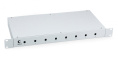 Cabeus FO-19-8ST Кросс бокс оптический 19" на 8 ST(FC) со сплайс-кассетой и КДЗС (без пигтейлов и проходных адаптеров)