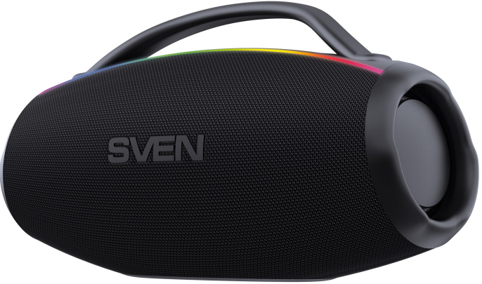 Портативная акустика Sven PS-399 SV-023218 100Вт, стерео, интерфейс подключения: беспроводной Bluetooth /проводной 3.5мм мини-джек , частотный диапазон: 45 – 20 000Гц, время работы: 16ч, быстрая зарядка, источник