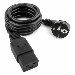 Кабель питания Cablexpert, 1.8 м, Schuko-С19, 16 А, черный, с заземлением, PC-186-C19