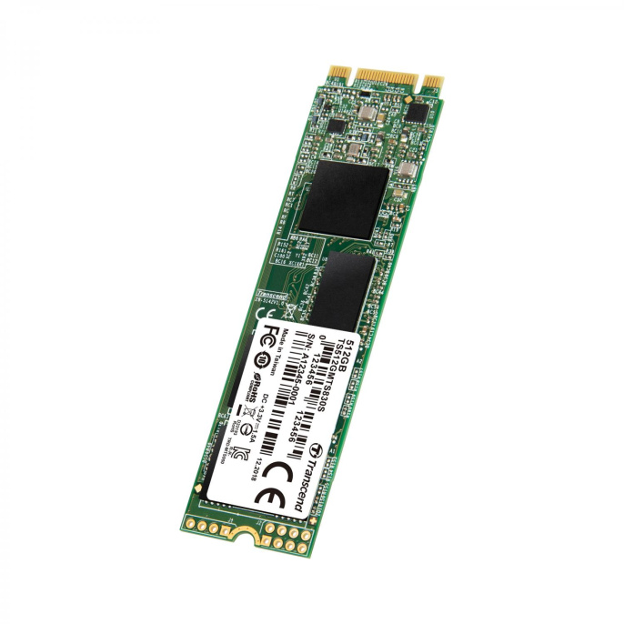 Твердотельный накопитель Transcend SSD 830S, 512GB, M.2 22x80mm , SATA3, 3D TLC, R/W 560/500MB/s, IOPs 80 000/85 000, DRAM buffer 512MB, TBW 280, DWPD 0.3 12 мес. TS512GMTS830S