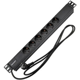 Блок распределения питания REXANT 04-0101-1,  горизонт.размещ.,  SchukoХ6,  Тип вход. тока 16A,  2м