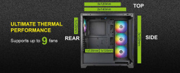 Корпус ATX AZZA Neptune, Midi-Tower, без БП,  черный [neptune csaz-491]