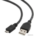 Cablexpert Кабель USB 2.0 Pro, AM/microBM 5P, 1м, экран, черный, пакет CCP-mUSB2-AMBM-1M