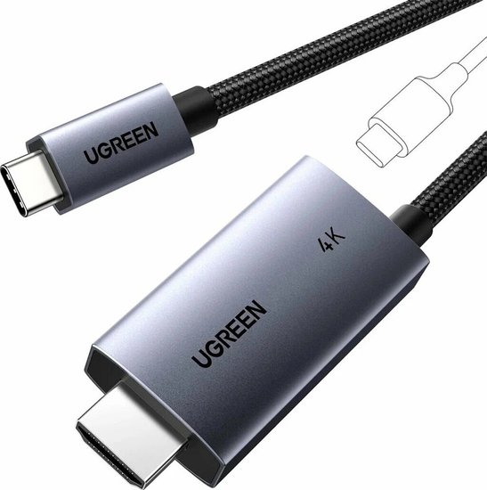 Кабель Ugreen CM675 HDMI - USB Type-C 55330 (2 м, черный) кабель HDMI/USB 2.0 Type-C, черный, длина 2 м