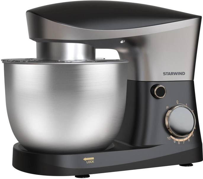 Миксер планетарный StarWind SPM2251, 1500Вт, черный/серебристый