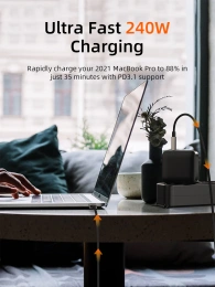 Кабель USB4 CABLETIME CU44L (CT-USB4-ZG2) 2 м, коаксиальный, черный TPE + нейлоновый 40G/240W, АУДИО-ВИДЕО 8K/60HZz