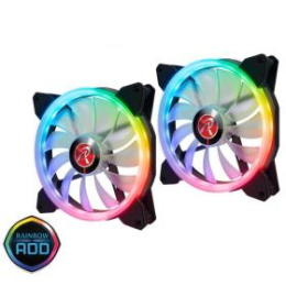 Вентилятор в корпус Raijintek Комплект вентиляторов IRIS 14 RBW ADD-2 0R40B00114 Addressable RGB , With 8port hub & Remote controller & M/B connecting cable, 11 blade fan & Hydraulic Bearing, ADD 4pin header & PWM 4pin