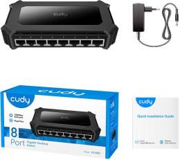 Коммутатор Cudy GS108D V7, 8-Port Gigabit Desktop Switch, Настольный коммутатор с 8 гигабитными портами