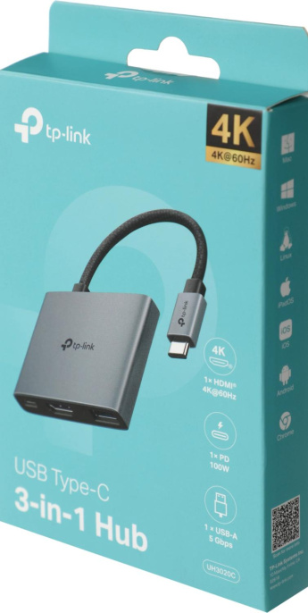 Хаб (разветвитель) TP-LINK UH3020C, серый