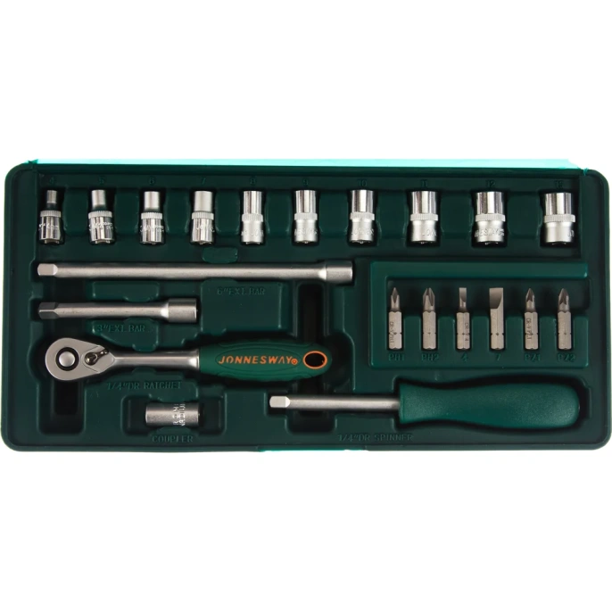 Набор торцевых головок (1/4"DR; 4-13 мм; 21 предмет) Jonnesway S04H2721S