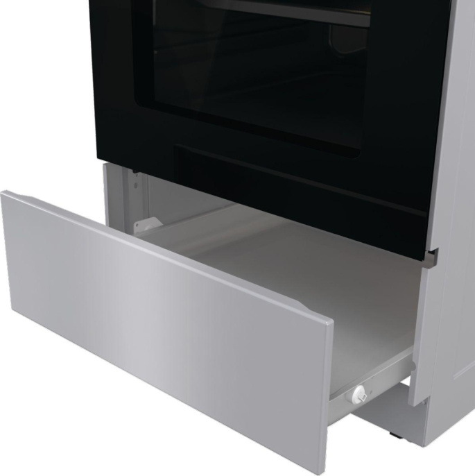 Электрическая плита Gorenje GEC5B20SG, стеклокерамика, инфракрасная, без крышки, серебристый