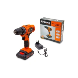 Дрель аккумуляторная Gramex HCD-18-2 18В, пат-10мм, 2 скорости, аккум Li-Ion 2,0 А/ч картон, 1 акк 1/10 018146
