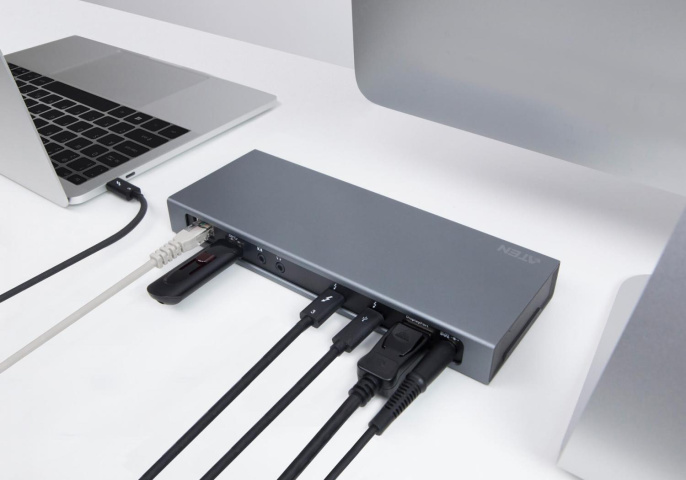 Многопортовая док-станция ATEN UH7230 2-Порта Thunderbolt 3.0 прибор совместного использования