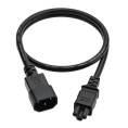 GCR Кабель питания PROF 0.5m, С14 - С5, черный, 3*1,5mm, GCR-55965