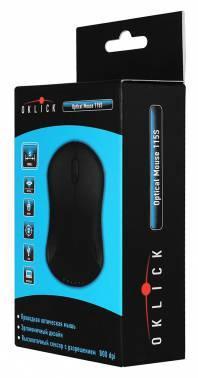Мышь Оклик 115S черный оптическая 1200dpi USB для ноутбука 3but (711636)