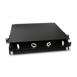 Hyperline FO-19BX-1U-D1-3xSLT-W120H32-EMP Патч-панель 19” универсальная, пустой корпус, 1U, 1 выдвижной лоток drawer 1U , 3 слота 3х1 , вмещает 3 FPM панели с адаптерами или 3 CSS оптические кассеты