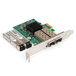 Комплект: Сетевой адаптер SFP ExeGate EXE-82576-F2 + 2xТрансивер Multi-Mode до 550м ExeGate EXT-1G-MM850-LC2-550M (EX296229RUS: PCI-E x1 v2.0, порты 2x SFP (10/100/1000Mb/s), Gigabit Server NIC Intel Chipset 82576-F2 + 2xEX298329RUS: Tx:850/Rx:850 нм, до 