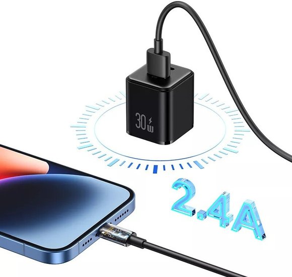 Кабель Usams SJ709 Lightning 2.4A Fast Charging Data Cable - YD Series 1m Черный (SJ709USB01)