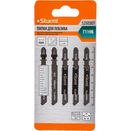 Пилки T119B по дереву и пластику 76 мм, шаг 2 мм, 5 шт. Sturm 5250307