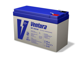 Батарея Ventura серия HR, HR1234W, напряжение 12 В, емкость 9Ач разряд 20 часов , макс. ток заряда 2.7А, свинцово-кислотная типа AGM, клеммы Т2, ДШВ 151x65x100мм, вес 2.7кг/ Ventura battery HR series, HR1234W, voltage 12 V, capacity 9Ah discharge 2 HR 12