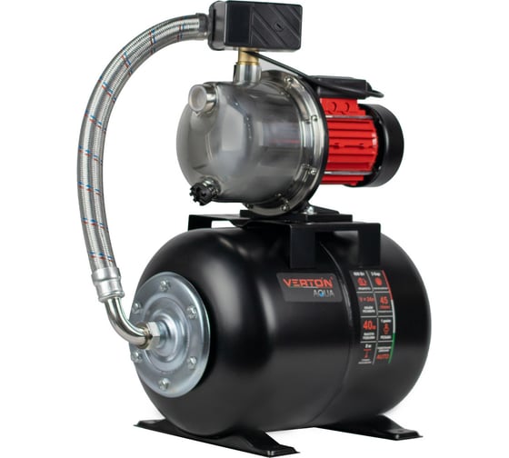 Насосная станция VERTON AQUA PS600S/24 600 Вт 45 л/мин 24 л гл. 8 м высота 40 м 1" 3 бар 01.13297.13550