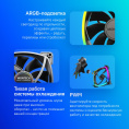 Вентилятор MONTECH RX120 Reverse, 120мм, 4-pin, 1600об/мин, 27 дБ, ARGB, черный, Ret [rx120 pwm black]