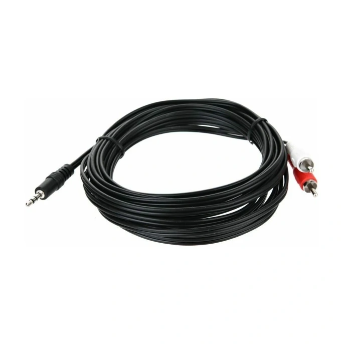 Соединительный кабель Telecom, 3.5 Jack M - 2xRCA M, стерео, аудио, 5м TAV7183-5M