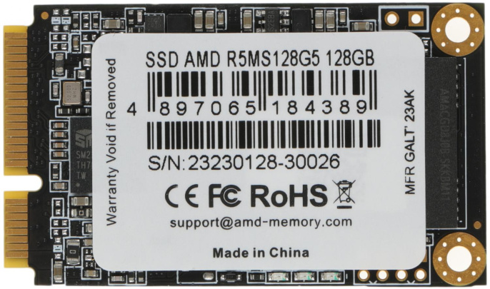 Накопитель SSD AMD SATA 128GB R5MS128G5 Radeon R5 mSATA