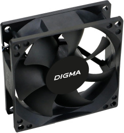Вентилятор Digma DFan-80 80мм, 3-pin, от БП:4-pin Molex , 1800об/мин, 23 дБ, черный, Ret