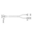 Кабель JPC P732VGB10800-1 Cable MCIO x8 74P STRAIGHT TYPE -TO- 2*MCIO x4 38P STRAIGHT TYPE , L:80cm
