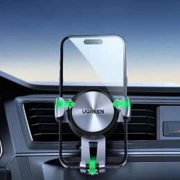 Подставка-держатель UGREEN LP130 50564 Gravity Drive Air Vent Mount Phone Holder на вентиляционную решетку автомобиля. Цвет: серый космос (50564_)