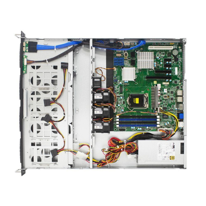 Корпус AIC RSC-1DTS_XE1-1DTS0-62 XE0-AE001-02, RSC-1DTS,1U, 12G 4xSATA/SAS/NVMe HS 3,5/2,5" universal bay + 4x2,5" 9mminternal bay, up to 12" W x 9.6" D ATX MB, 1x12G 4-port passive BPwith 1xSFF-8643 and 4*Oculink NVMe , 3x 40x56 + 1x 40x28 fans, 450W 1