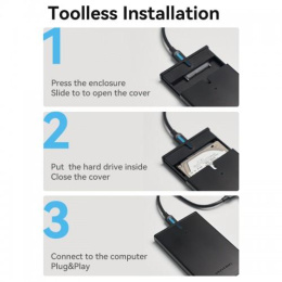 Внешний корпус Vention для HDD/SSD 2.5" USB 3.0 Mirco-B Черный (KPAB0)