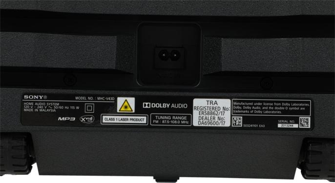 Музыкальный центр Sony MHC-V43D, с караоке, Bluetooth, FM, USB, CD, DVD, черный,