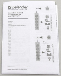 Сетевой удлинитель Defender E418, 1.8м, белый [99225]