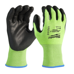 Перчатки защитные Milwaukee Hi-Vis Cut level 2/B 10/XL (4932479924) (для погрузочно-разгрузочных работ или легких строительных работ, усиленная ладонь)