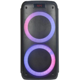 RITMIX SP-935B black {Bluetooth, 30 Гц -18 КГц, FM-радио, RGB-подсветка, AUX, USB, microSD до 32 Гб, MP3 , дисплей: LED, до 6 часов работы, 2 микрофонных входа под Джек 6,3мм}