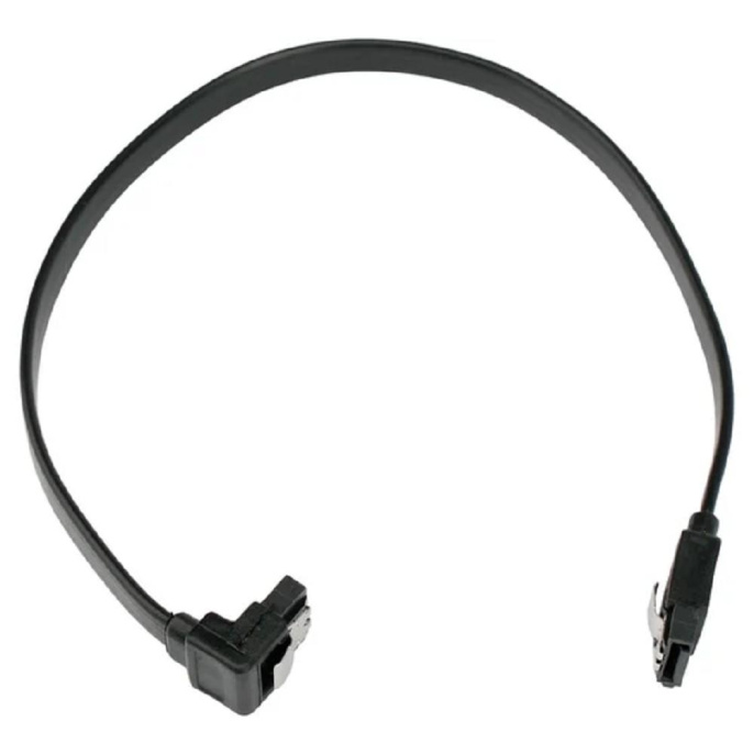 Cablexpert Кабель интерфейсный SATA Sata3 7pin / 7pin, угловой, защелка, 30см, черный, пакет CC-SATAM-DATA90-BL-30CM