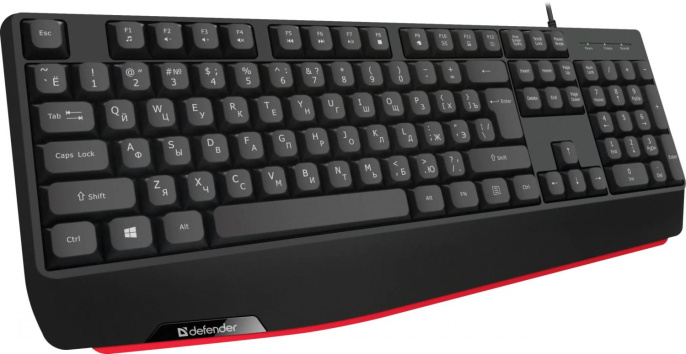 Клавиатура проводная DEFENDER Atom (Атом) HB-546 RU черный (USB, 104 клавиши) (45546)