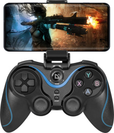 Геймпад беспроводной Defender Blaster черный, держатель для смартфона/кабель USB [64283]