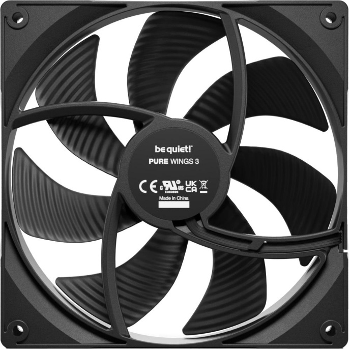 Кулер для корпуса Case Cooler be quiet! PURE WINGS 3 120mm PWM 120x120x25mm, 4-pin PWM, 49.9CFM, 25.5dBA, 1600RPM, Black BL105