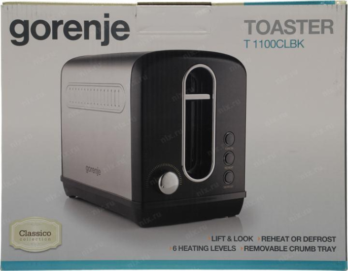 Тостер Gorenje T1100CLBK 860Вт черный