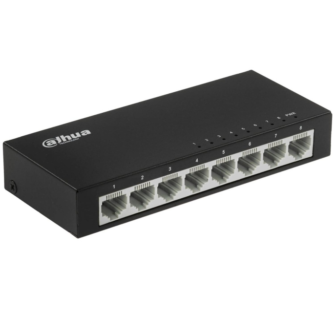DAHUA DH-PFS3008-8ET 8-портовый коммутатор 8 RJ45 10/100 Мбит/с; 1.6 Гбит/с