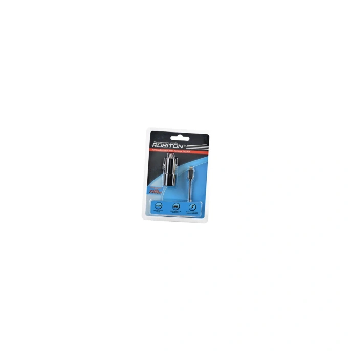 App04 Car Charging Kit 2.4A iPhone/iPad Robiton, /12-24V/, BL1 14261
