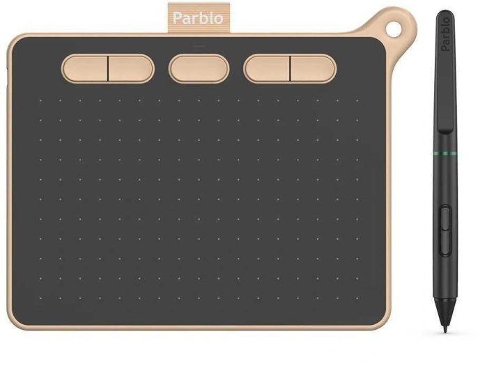Графический планшет PARBLO Ninos S A6,  черный/розовый