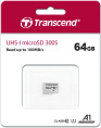 Карта памяти microSDXC UHS-I U1 Transcend 64 ГБ, 100 МБ/с, Class 10, TS64GUSD300S, 1 шт., без адаптера