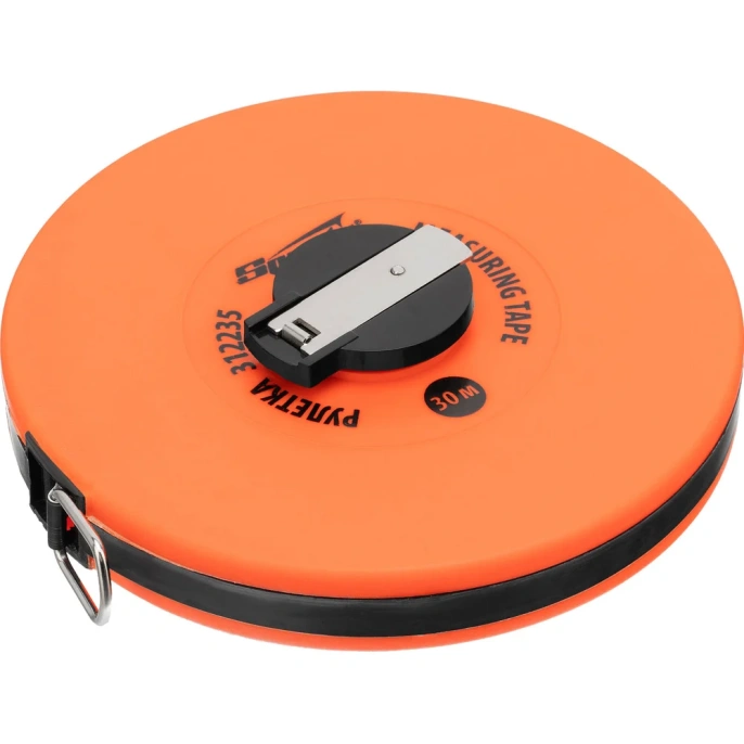 Геодезическая рулетка SPARTA 30 м, 12,5 мм, лента ПВХ, закрытый круглый корпус 312235
