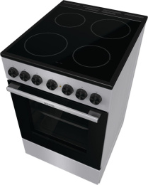 Электрическая плита Gorenje GEC5B20SG, стеклокерамика, инфракрасная, без крышки, серебристый